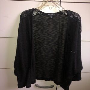 Black Cover Up with Half Sleeves and Lace